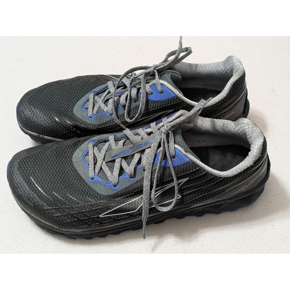 Altra Timp 2 Men's Size 11.5 Trail Running Shoes Black Gray And Blue Foot Shape